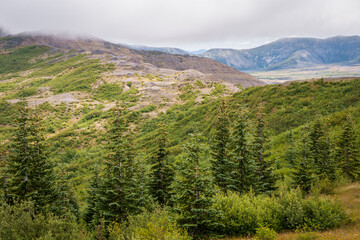 Boundary Trail on a Hazy Day at Mount St. Helens, Stratovolcano in Skamania County, Washington State