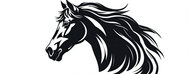 Obraz premium Logo horse designed in black white