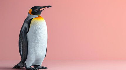 penguin on pink background World penguin day April 25, Penguin Awareness Day Good for banner, poster, greeting card, party card, invitation, template, advertising, campaign, and social media.