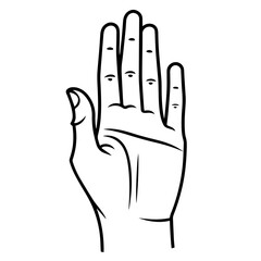 Diverse hand gestures outline icon in vector format for communication designs.