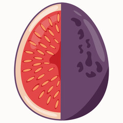 Easter decorated eggs with purple fig for holiday poster, textile or packaging	