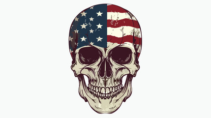 Vintage american skull face art design in vector illustration