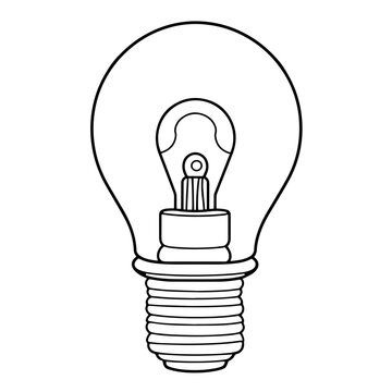 Modern lamp outline icon in vector format for interior designs.