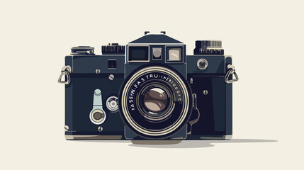 Vintage photographic camera flat vector