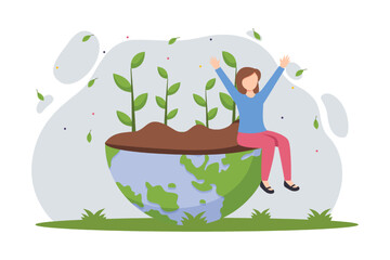 Earth Day Flat Illustration Design