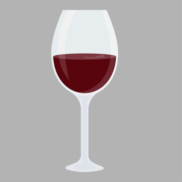 Glass of wine. Vector illustration