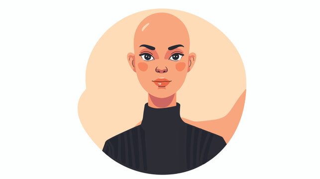 Woman bald female avatar character vector illustration