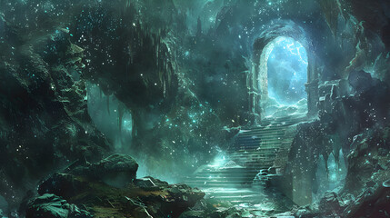 Spelunking in caves with portals to other worlds