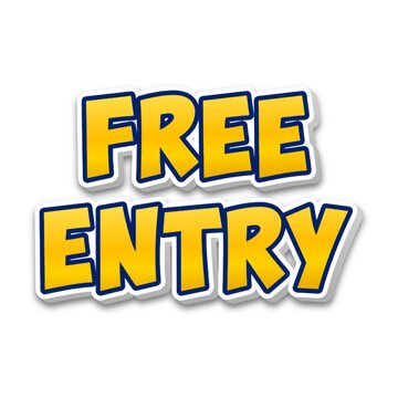 3D Free entry text poster