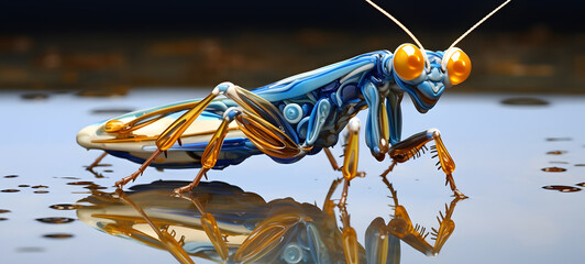 paper quilling mantis, ai generative