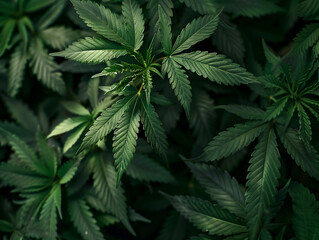 Fototapeta na wymiar Marijuana leaves for background