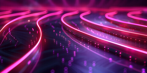 Light speed motion technology background  , Beautiful colorful neon glow light . - obrazy, fototapety, plakaty