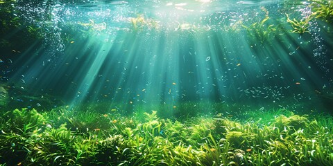 Underwater Sunrise A Glimpse of the Ocean's Beauty Generative AI