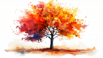 Obraz na płótnie Canvas autumn trees in the forest on white