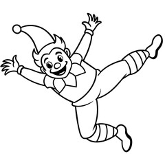 Joker illustration with vector art and silhouette 