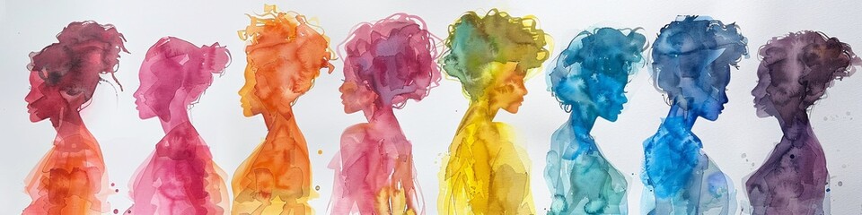 Female Empowerment Three Women with Different Hair Colors and Styles Generative AI - obrazy, fototapety, plakaty