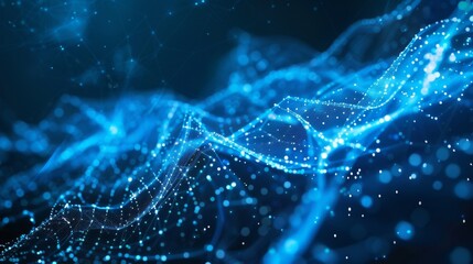 Abstract Digital Network Waves Illustrating AI Technology