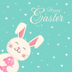 Cute cartoon rabbit vector illustration. Happy Easter