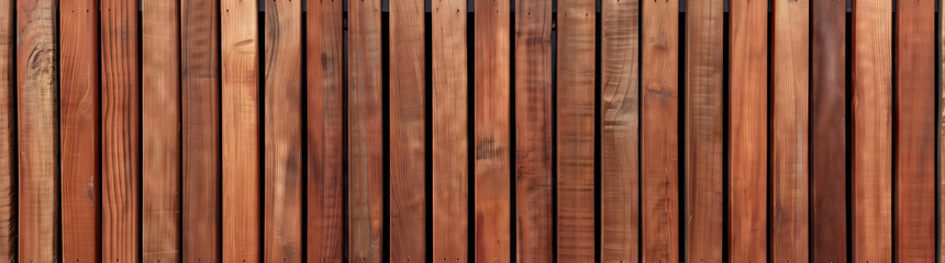 Rich Cedar Wood Slat Wall. Seamless background of vertical cedar wood slats with natural grain and warm hues