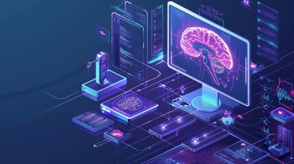 Computer Screen Displaying Brain Activity