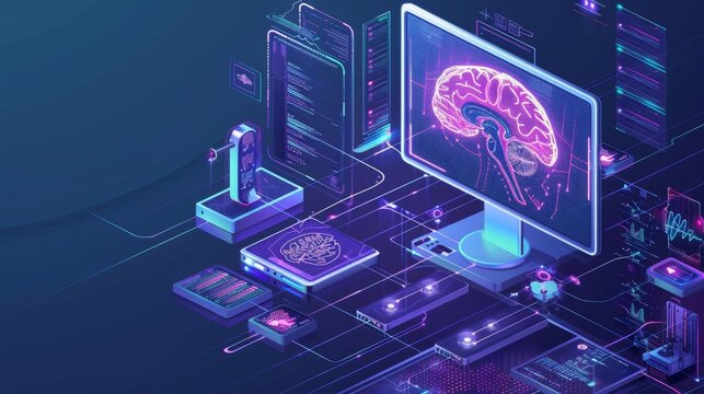 Computer Screen Displaying Brain Activity