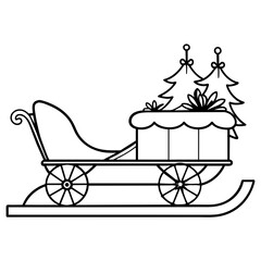 horse carriage illustration with vector art silhouette 