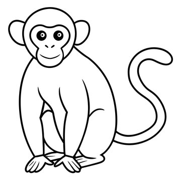 Monkey art with vector silhouette 