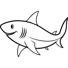 shark illustration with vector art