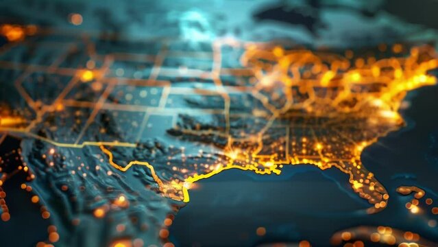 Explore an interactive map displaying the United States at night, showcasing the distribution of lights across the country.
