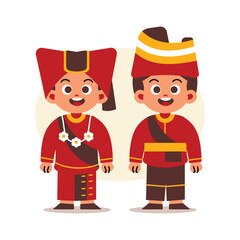 Couple Wear Indonesian Traditional Clothes of West Sumatra