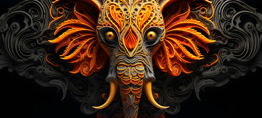 paper quilling elephant, ai generative