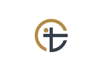 Circular Letter T Logo Template