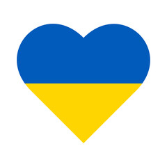 Ukraine flag in the heart, vector illustration.