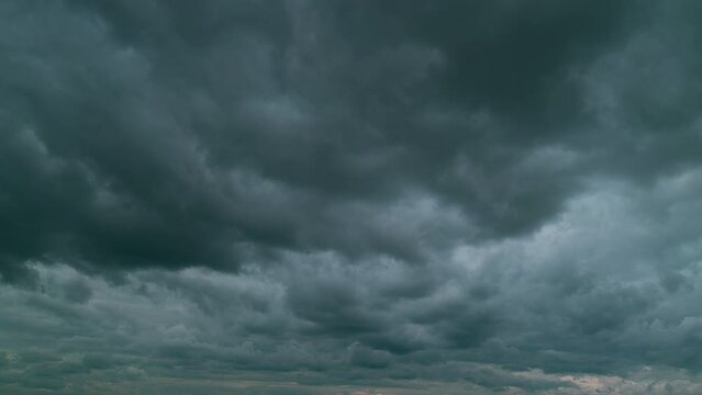 Beautiful Rainy Dark Storm Clouds. Rainy Clouds Autumn Dark Weather. Natural Abstract Background.