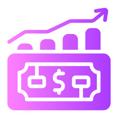 financial profit gradient icon