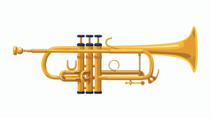 Trumpet musical instrument icon flat vector 