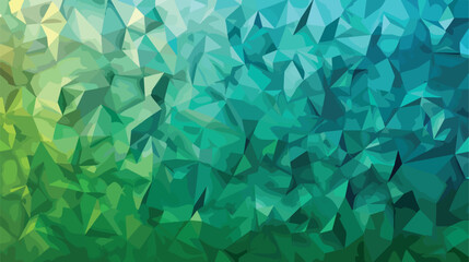 Multicolor green blue geometric rumpled triangular lo - obrazy, fototapety, plakaty