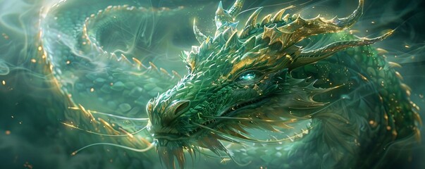 Dragon's Den A Fantasy Realm of Glittering Gems and Mythical Creatures Generative AI - obrazy, fototapety, plakaty