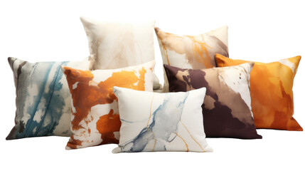 A whimsical tower of colorful pillows stacked on top of each other