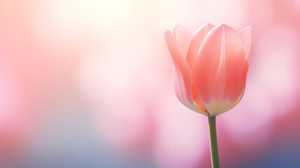 Beautiful tulip bouquet and bokeh background, Thanksgiving Mother's Day concept illustration