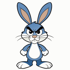 Vector Angry Rabbit Cartoon Character