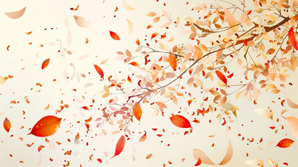 An image capturing the elegance of a vector confetti cascade, with thin, delicate pieces resembling flower petals and leaves