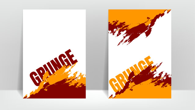 grunge poster background with red and orange. grunge layout design. vector illustration