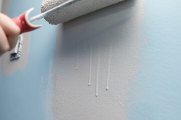 Detail shot of the paint drips that remain when you paint poorly