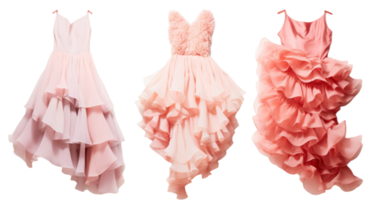 Three dresses showcasing different colors side by side