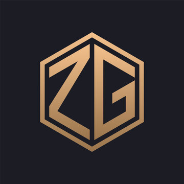Elegant Hexagon Letter ZG Logo Design. Initial Luxurious ZG Logo Template