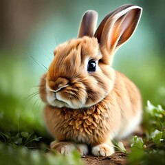 generated ai cute cute little rabbit in the garden. Like the Easter bunny