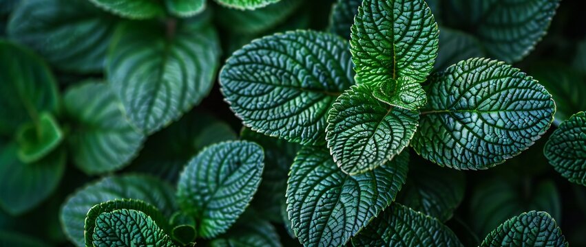 A lush green plant with a hint of minty freshness, perfect for a summer garden party or a refreshing beverage. Generative AI