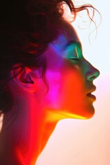 Fototapeta premium Chroma Chic: Exquisite Female Silhouette
