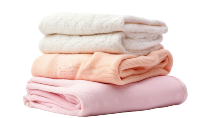 A stack of folded blankets sits on top of each other in a cozy arrangement